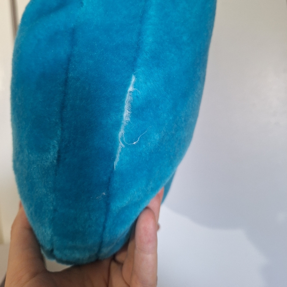 90s Y2K Blue Giggler Smiley Face Plush Pillow Retro Dorm Decor - Picture 7 of 10